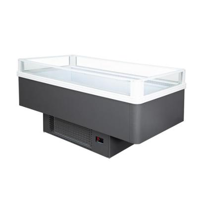 China Custom Double Sided Island Glass Freezer Single Temperature Display Freezer for sale