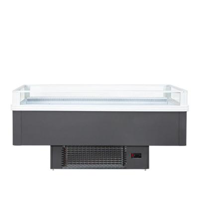 China Custom Frozen Glass Door Fish Meat Display Deep Island Freezer For Supermarket for sale