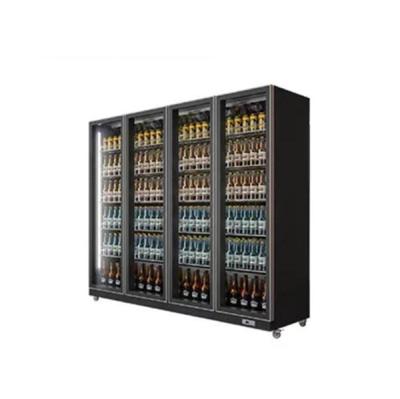 China Custom Commercial Cold Upright Double Door Drinks Refrigerator Glass Door Fridge for sale