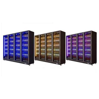 China Custom Supermarket Built In Door Glass Beverage Cooler Fridge for sale