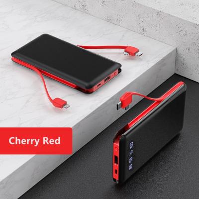 China Outdoor Powerbank Portable Full Mirror 10000mAh LED Display Power Bank Mini Dual USB Charging External Battery Power Bank for sale