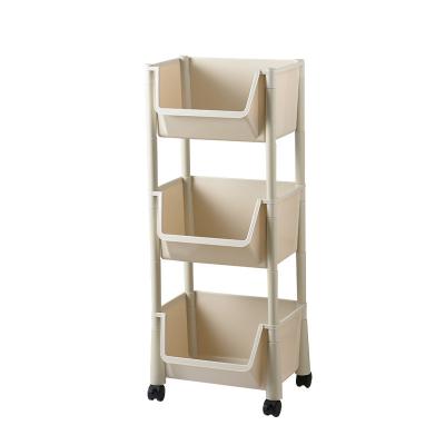 China Viable Shelf For Bathroom And Kitchen Wheels Storage Rack Holder Shower Shelf 3 Layers Kitchen Shelf for sale