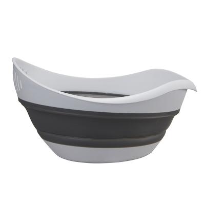 China Sustainable Plastic Folding Dish Tub Sink Drain Lavatory Kitchen Fruit Vegetable Storage for sale