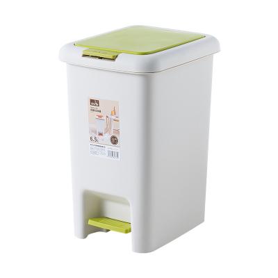 China Sustainable Home 6.5L Hotel Office Outdoor Plastic Trash Can Pedal Open Garbage Trash Can for sale