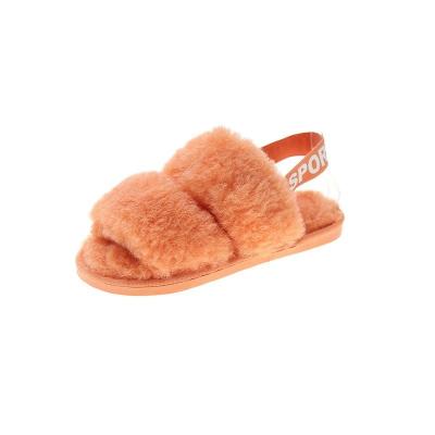 China Fashion Trend Winter Outdoor Indoor For Woman Fashion Sandals Fluffy Wholesale Slippers Colored Fur Slides Women Hot Selling Cute Ladies Slipper for sale