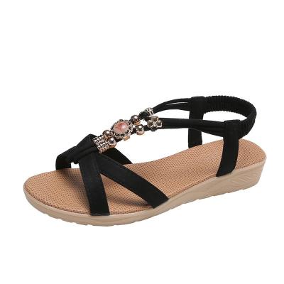 China NEW fashion trend ladies sandals flat elegant shoes women's shoes in 2022 elegant and sexy casual black summer spring heel women's sandals flat for sale