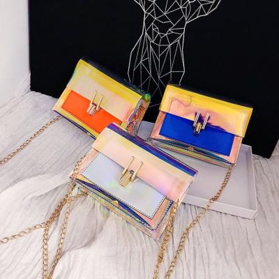 China Wholesale Women Jelly Purse Women High Quality Mini Shoulder Jelly Bag Rainbow Chain Candy Color Cross - Custom Body Beach Jelly Purses Handbags for sale