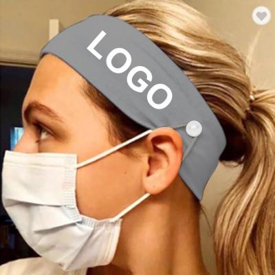 China Hold Up Hot Selling Custom Logo Nurse Hairband/Head Protector Headband With Button For Nurse Accessories for sale