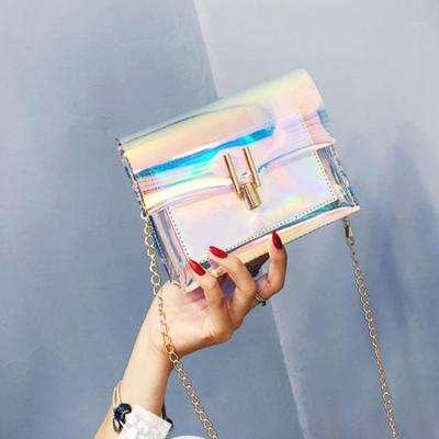 China High quality 2022 summer news fashion women sling clear rainbow designer girls lady mini pvc ladies sparkle luxury jelly purse for women for sale