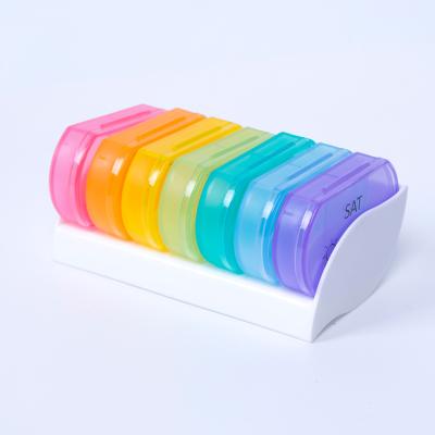 China Push Button Pill Box Wholesale 7 Days Weekly Monthly 14 Day Pill Plastic Box for sale