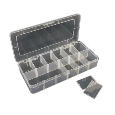 China 12 Grids Transparent Container Adjustable Compartments Plastic Sustainable Storage Box for sale