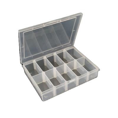 China 10 Grids Small Sustainable Plastic Transparent Storage Component Box for sale