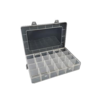 China Wholesale 24 Viable Grids Transparent Screws Beads Organizer Jewelry Compartment Plastic Storage Box for sale