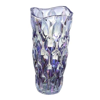 China Minimalist colorful glass vase for home decor luxury flower vase flower vase for sale