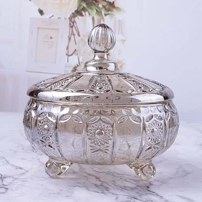 China Wholesale Hot Sale Viable Candy Jar With Lid Glass Candy Jar With Lid Crystal Candy Jar for sale