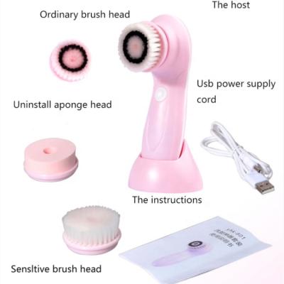 China DEEP CLEANING home beauty use face cleaner touch 3 in 1 electric silicone facial cleansing brush with price for sale