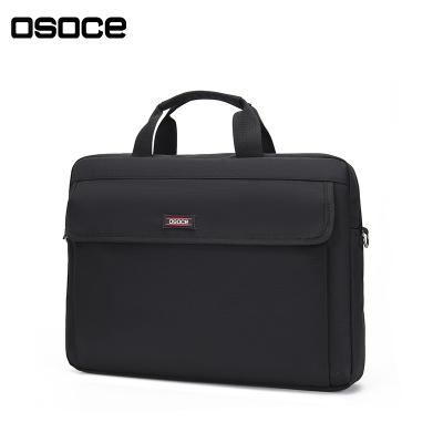 China Black 15.6 Inch Laptop Briefcase Polyester OSOCE B63 Waterproof Men Women Office Fabric With Detachable Adjustable Shoulder Strap for sale