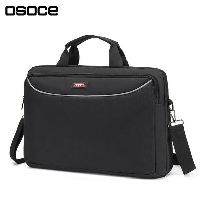 China OSOCE B62 Polyester Fashion Logo Custom Waterproof Polyester Laptop Briefcase Bag with Shoulder Strap for Women Men Unisex for sale