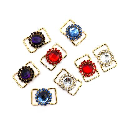 China Hot Sale Fashion Nickel Free Gold Plated Crystal Rhinestone Connector Buckle For Bikini, Small Rhinestone Buckles for sale