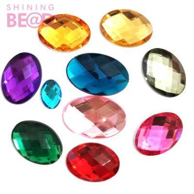 China Oval Crystal Flat Back Nail Rhinestone Art Decoration DIY Tool Shape Acrylic Flatback Rhinestones for sale