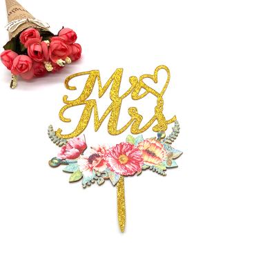 China Wholesale Acrylic Mr and Mrs Acrylic Cake Topper For Wedding,Acrylic Cake Topper,Gold Acrylic Painting 3D Fabric Paintings 3D Cake Toppers for sale