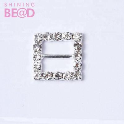 China Square Bags Rhinestone Buckles Slider For Sliver , Various Shape Rhinestone Diamante Buckles for sale