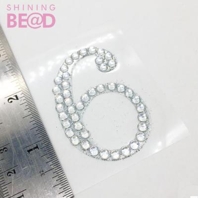 China Decorative Adhesive Number Sticker Rhinestone Acrylic Sticker For Wedding Cards for sale