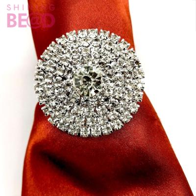 China 2021 New Design Jewelry Ring Napkin Ring Viable Rhinestone Napkin Rings Wedding Napkin Decorate Party Table Stand for sale