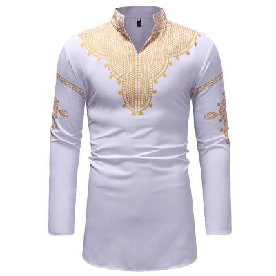 China Polyester African men's traditional style comic necklace and gilding african clothing dashiki men clothes for sale