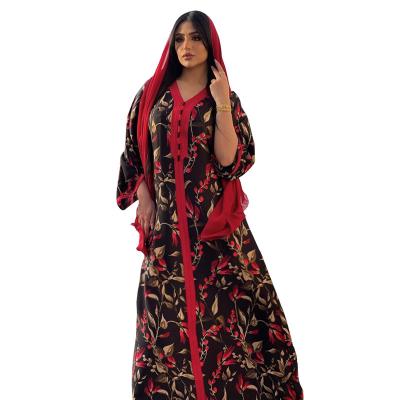 China Middle East Dubai Abaya Polyester Saudi Arabia Abaya Print Long Robe Islamic Clothing Robes Urkish Muslims Robe 2022 Long for sale