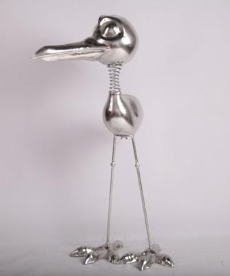 China OEM Metal Bird Animal Garden Ornament Silver Indoor Decoration zu verkaufen