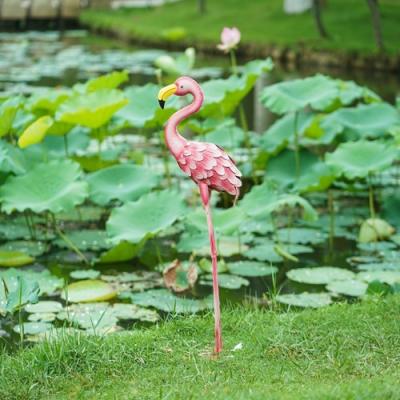 China Outdoor Metal Pink Flamingo Lawn Ornaments Decorative Garden Decor zu verkaufen