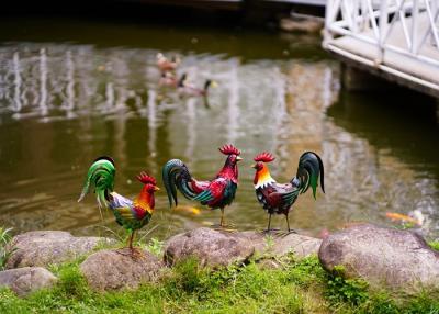 China Decorative Metal Rooster Decor Outdoor Metal Rooster Yard Art for sale