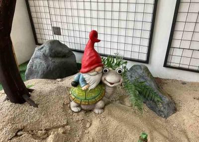 China OEM / ODM Magnesium Oxide Garden Statue Gnome Riding On Turtle Statue for sale