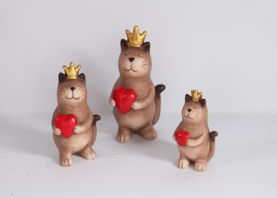 China OEM/ODM de Ceramische Ornamenten Cat Shape Decoration van de Aardewerktuin Te koop