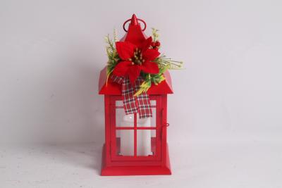 China Linternas de Navidad de metal personalizadas Decoración Rojo en venta