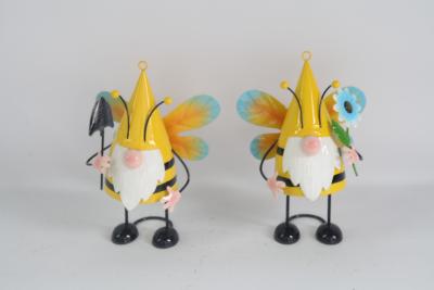 China 25cm Tall Iron Yellow Gnome Metal Garden Decoration Yard Ornaments for sale