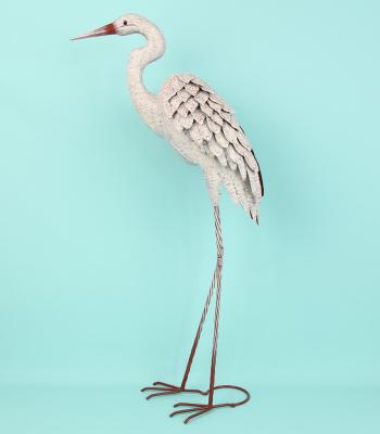 China Metal Crane Decor High Durability Vintage Animal Garden Ornaments for Your Garden Sanctuary for sale