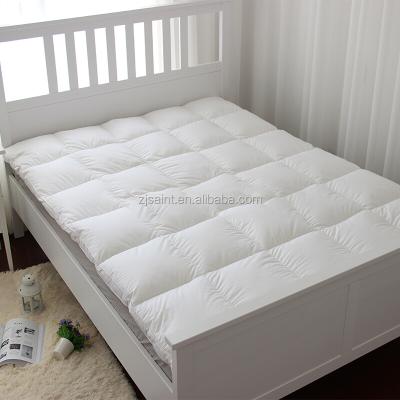 China Removable Cover Polyester Mattress Topper White100% Pure Cotton 223TC Fabric With Down Alternative Fill for sale