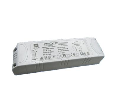 China LED Lighting 24V 60W Triac Dimmable Driver High Efficiency PFC DC Flipless CV Dimming Driver DR-CV-60 for sale