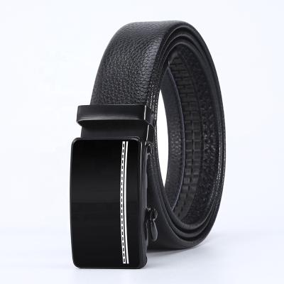 China Fashion.Casual Custom Wholesale Men's Letter Logo Printed Flip-Top PU Spring Buckle Men's Automatic Leather Belt for sale