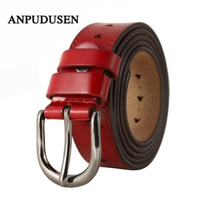 China Belt Wholesale Customized Lady Belt Pin Buckle Genuine Leather Waisted Belt For Women for sale