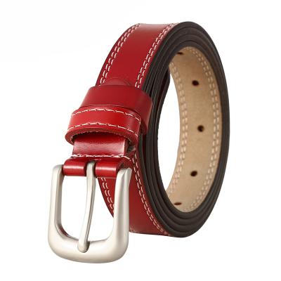 China Wholesale Customized Genuine Leather Belt Men Pin Pin Buckle Durable Brand Leather Belt Men Belt for sale