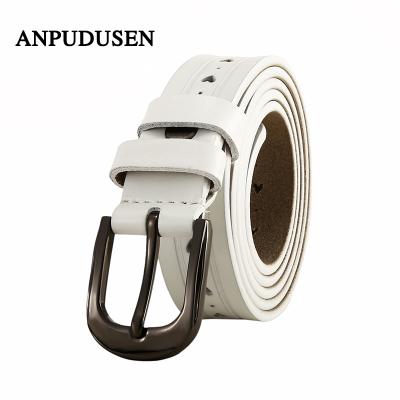 China Pin Buckle High Quality Lady's Genuine Leather Belt Waist Belt Customized Genuine Leather Waist Belt for sale