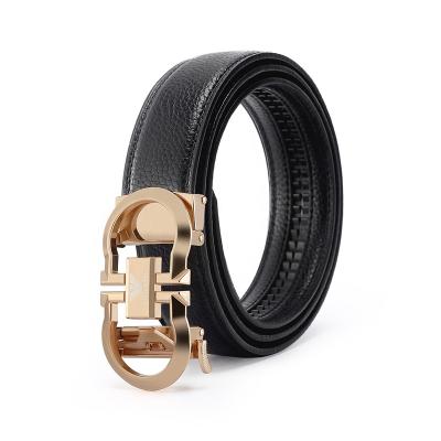 China 2021 Comfortable Popular Genuine Leather Belts For Men's Pure Leather Alloy Buckles Belt LOGO Style Customized Casual Black for sale