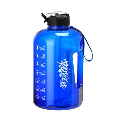 China Large Sustainable Reusable Plastic Water Bottle BPA Fitness Sports Outdoor Water Bottle Blue Water Bottle for sale