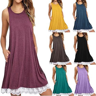 China Best Selling Anti-Static Women Beach Dress Summer Sleeveless Casual Dress for sale