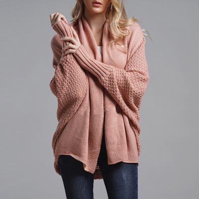 China Cheap Ladies Autumn Knitwear Sweater Anti-Shrink Factory Price Women Bat Wing Cardigan Cardigan from China for sale