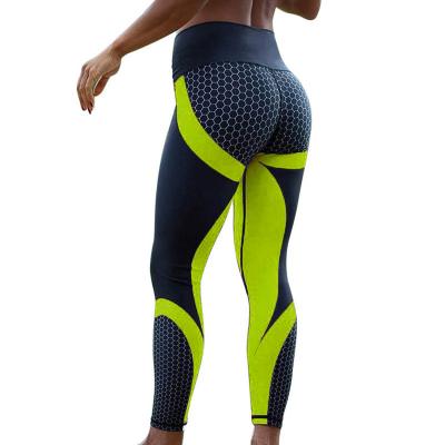 China Factory Price Antibacterial Women's Sport Yoga Elastic Leggings Printed Fitness Gym Leggings for sale