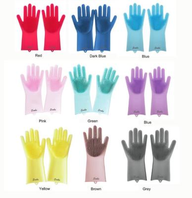 China Universal Food Grade Silicone - 100% Silicone Magic Scrubber Kitchen Ssak Cleaning Gloves for sale